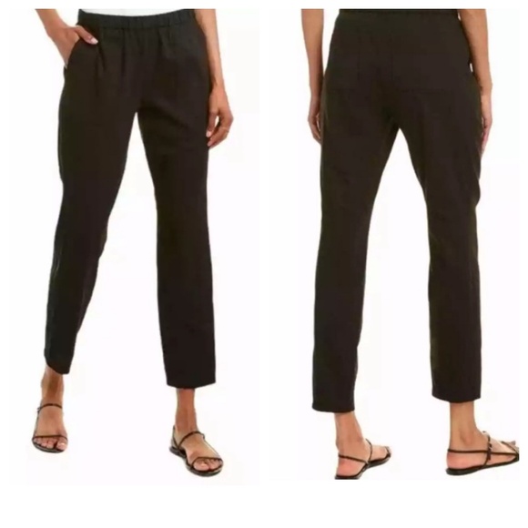 Theory | Northsound Linen Blend Pull On Pants | Black | 0 - Picture 1 of 8